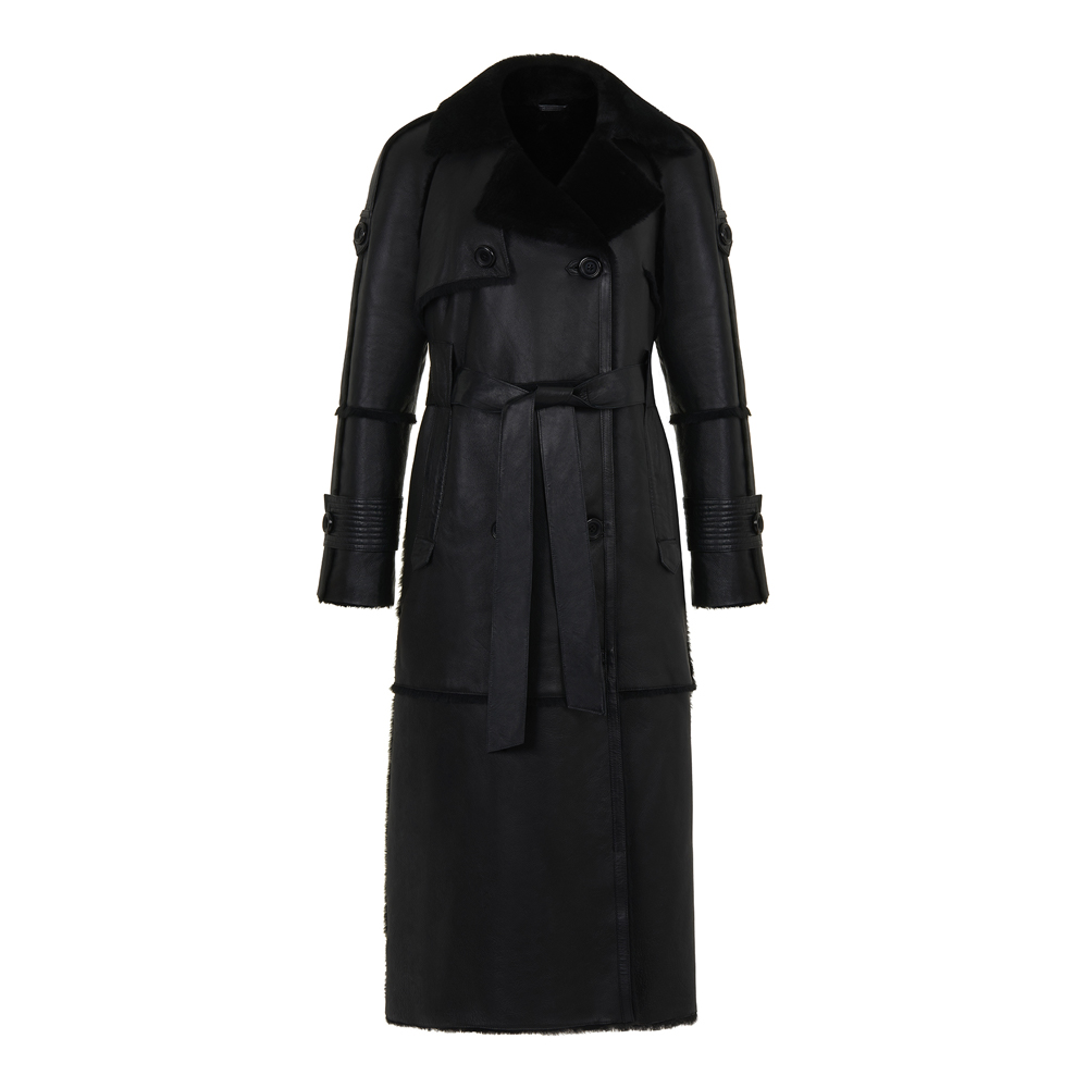 Oversized Shearling Coat Black on Black – FARAH KIMIA
